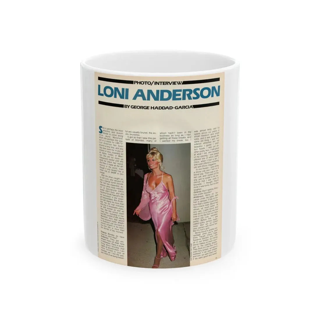 Loni Anderson #36 (Vintage Female Icon) White Coffee Mug 11oz - Go Mug Yourself
