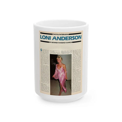 Loni Anderson #36 (Vintage Female Icon) White Coffee Mug-15oz-Go Mug Yourself