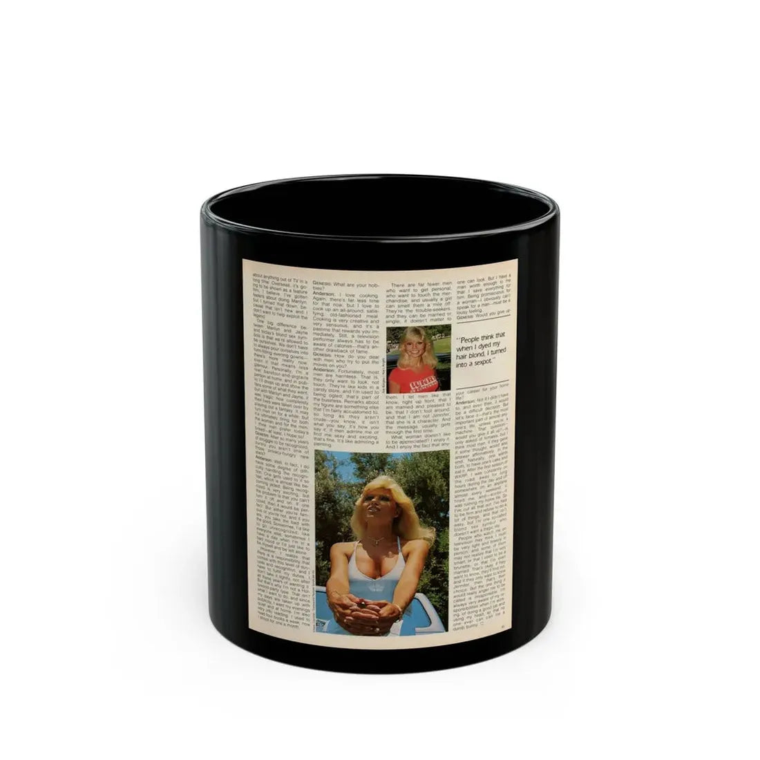 Loni Anderson #37 (Vintage Female Icon) Black Coffee Mug 11oz - Go Mug Yourself