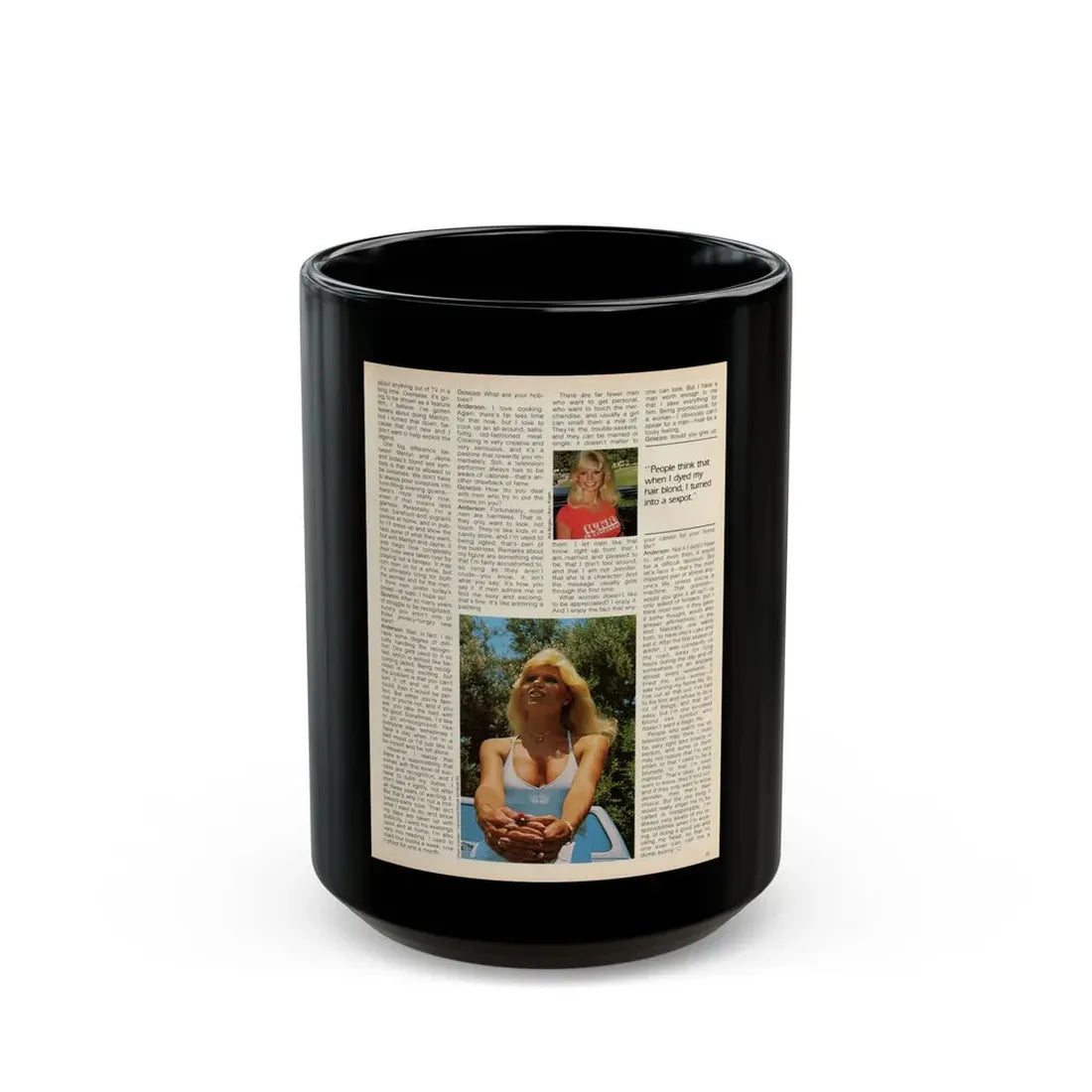 Loni Anderson #37 (Vintage Female Icon) Black Coffee Mug 15oz - Go Mug Yourself
