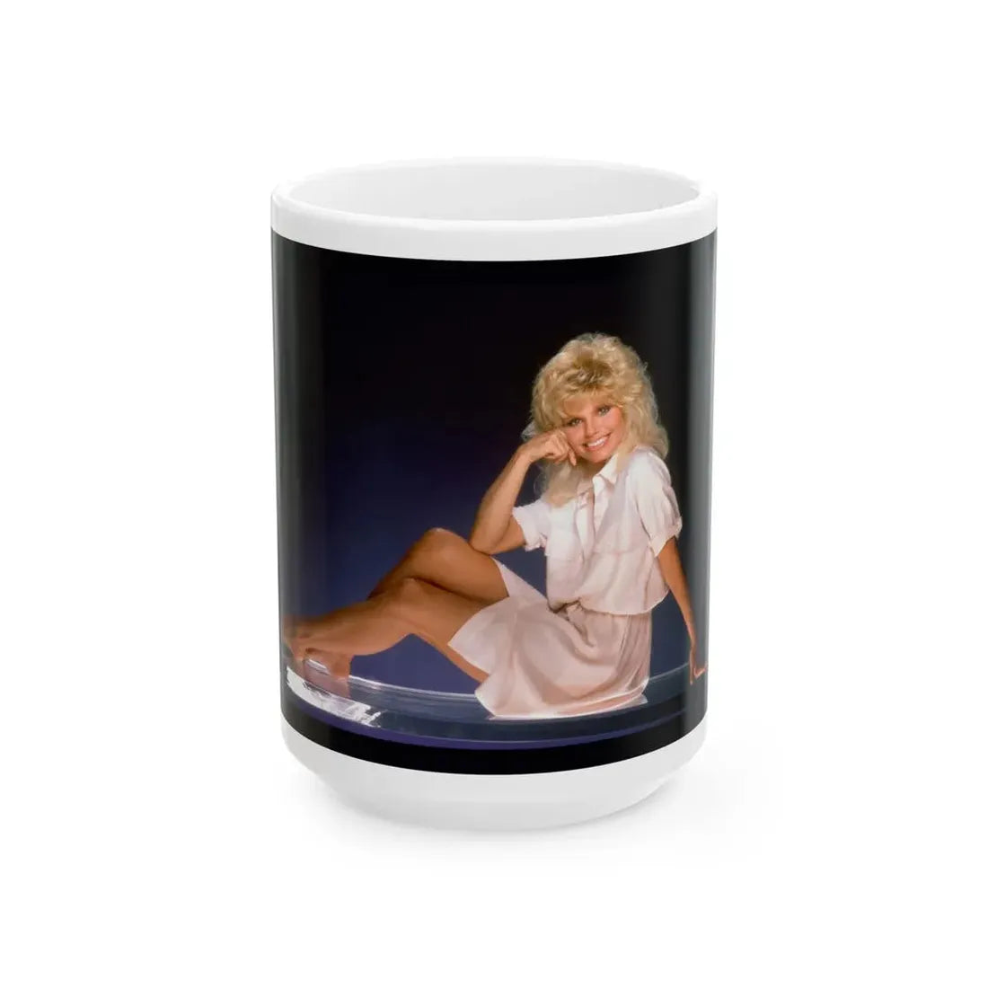 Loni Anderson #40 (Vintage Female Icon) White Coffee Mug 15oz - Go Mug Yourself