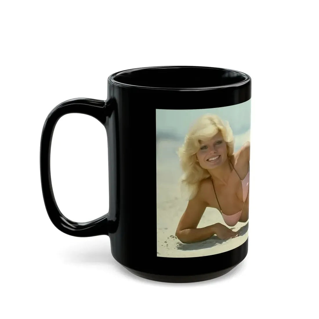 Loni Anderson #43 (Vintage Female Icon) Black Coffee Mug - Go Mug Yourself