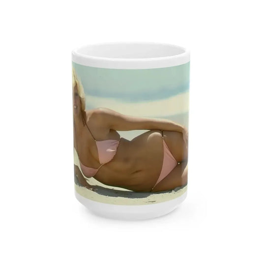 Loni Anderson #43 (Vintage Female Icon) White Coffee Mug 15oz - Go Mug Yourself