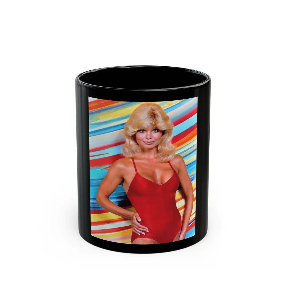 Loni Anderson #46 (Vintage Female Icon) Black Coffee Mug-11oz-Go Mug Yourself