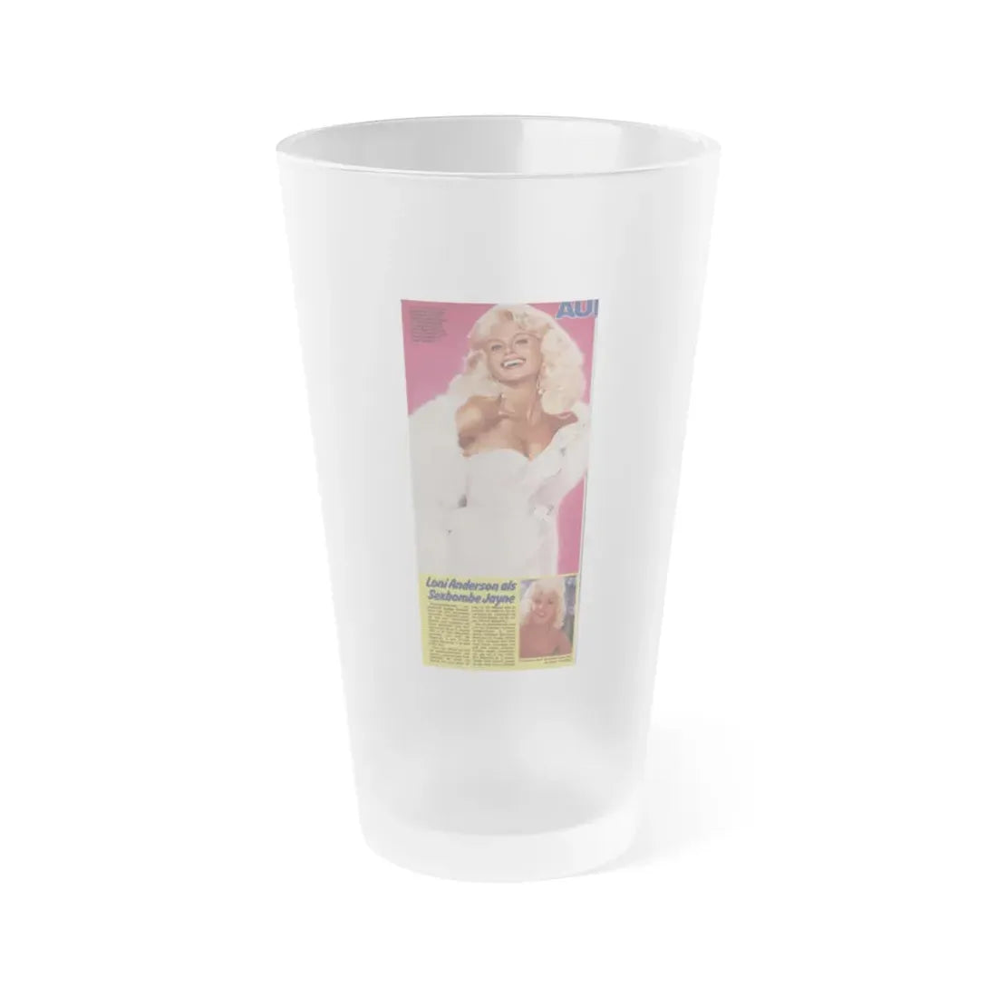 Loni Anderson #47 (Vintage Female Icon) Frosted Pint Glass 16oz 16oz Frosted - Go Mug Yourself