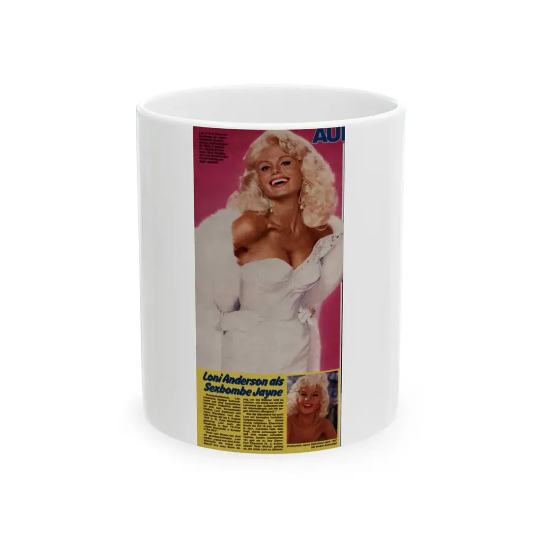 Loni Anderson #47 (Vintage Female Icon) White Coffee Mug 11oz - Go Mug Yourself