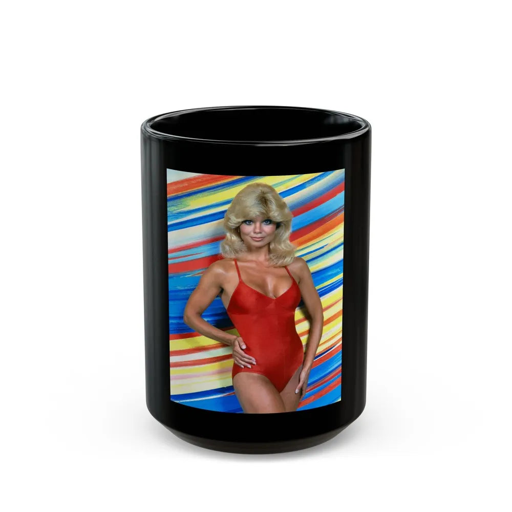 Loni Anderson #49 (Vintage Female Icon) Black Coffee Mug-15oz-Go Mug Yourself