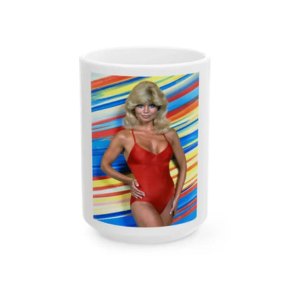 Loni Anderson #49 (Vintage Female Icon) White Coffee Mug 15oz - Go Mug Yourself