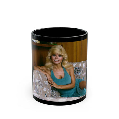 Loni Anderson #50 (Vintage Female Icon) Black Coffee Mug-11oz-Go Mug Yourself