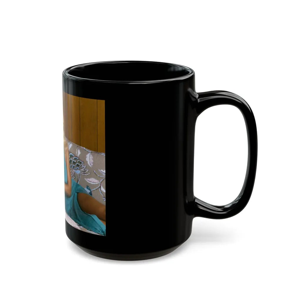 Loni Anderson #50 (Vintage Female Icon) Black Coffee Mug-Go Mug Yourself