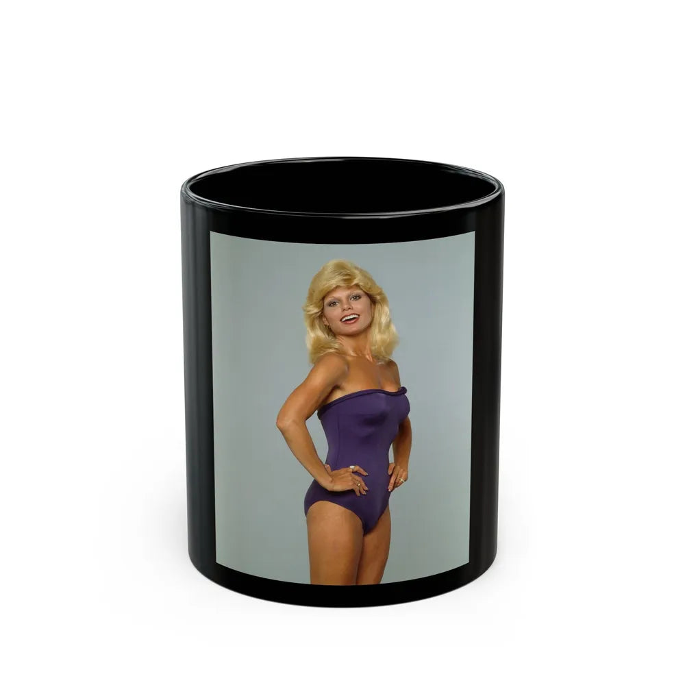 Loni Anderson #51 (Vintage Female Icon) Black Coffee Mug-11oz-Go Mug Yourself