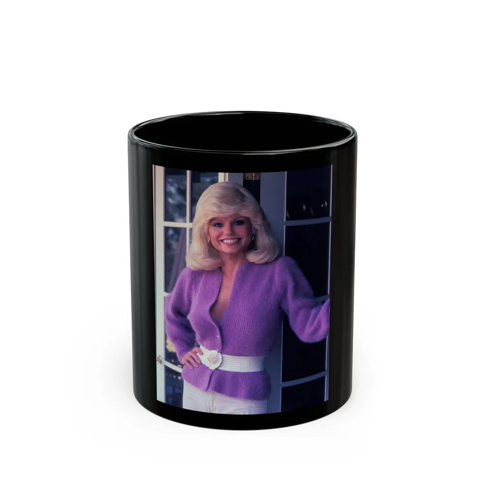 Loni Anderson #53 (Vintage Female Icon) Black Coffee Mug-11oz-Go Mug Yourself