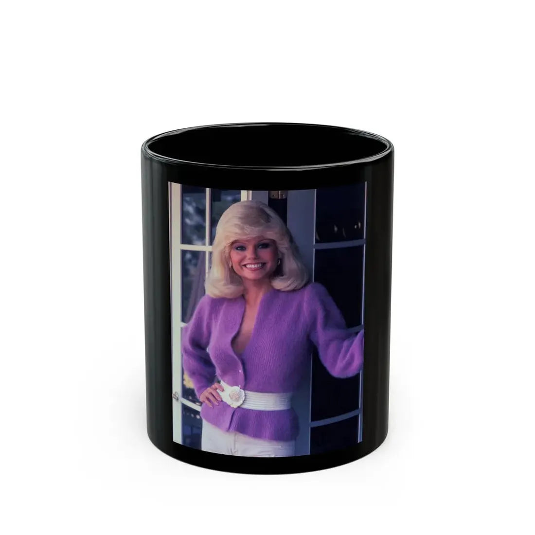 Loni Anderson #53 (Vintage Female Icon) Black Coffee Mug 11oz - Go Mug Yourself