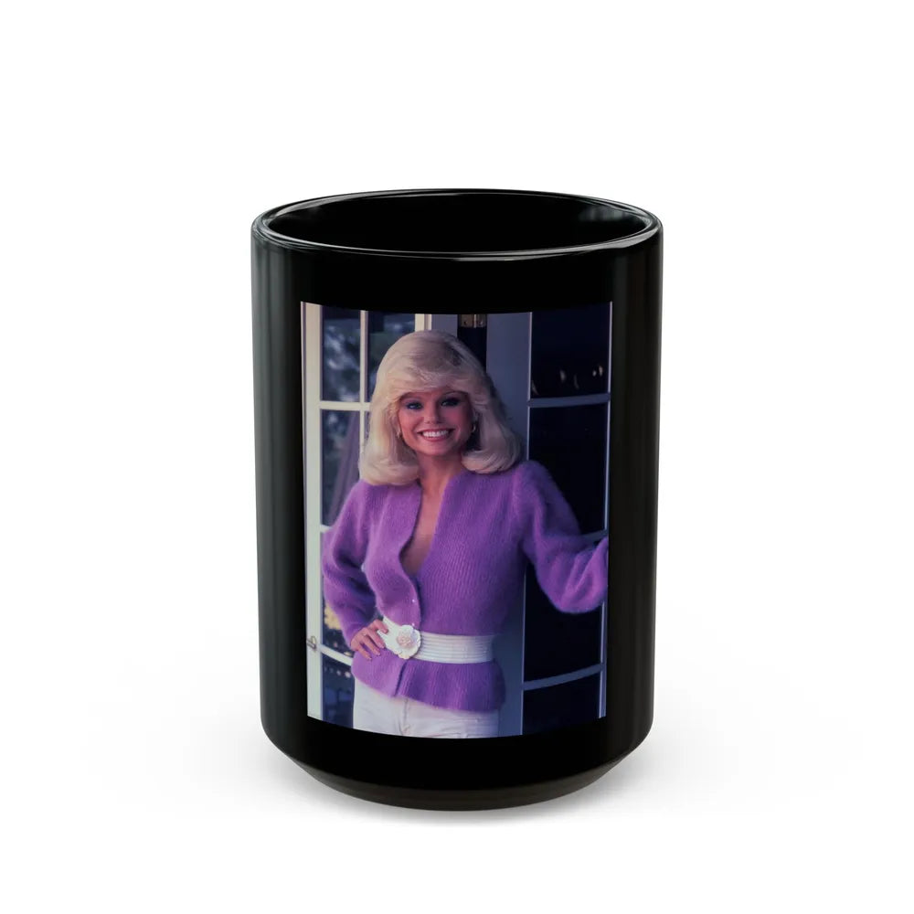 Loni Anderson #53 (Vintage Female Icon) Black Coffee Mug-15oz-Go Mug Yourself