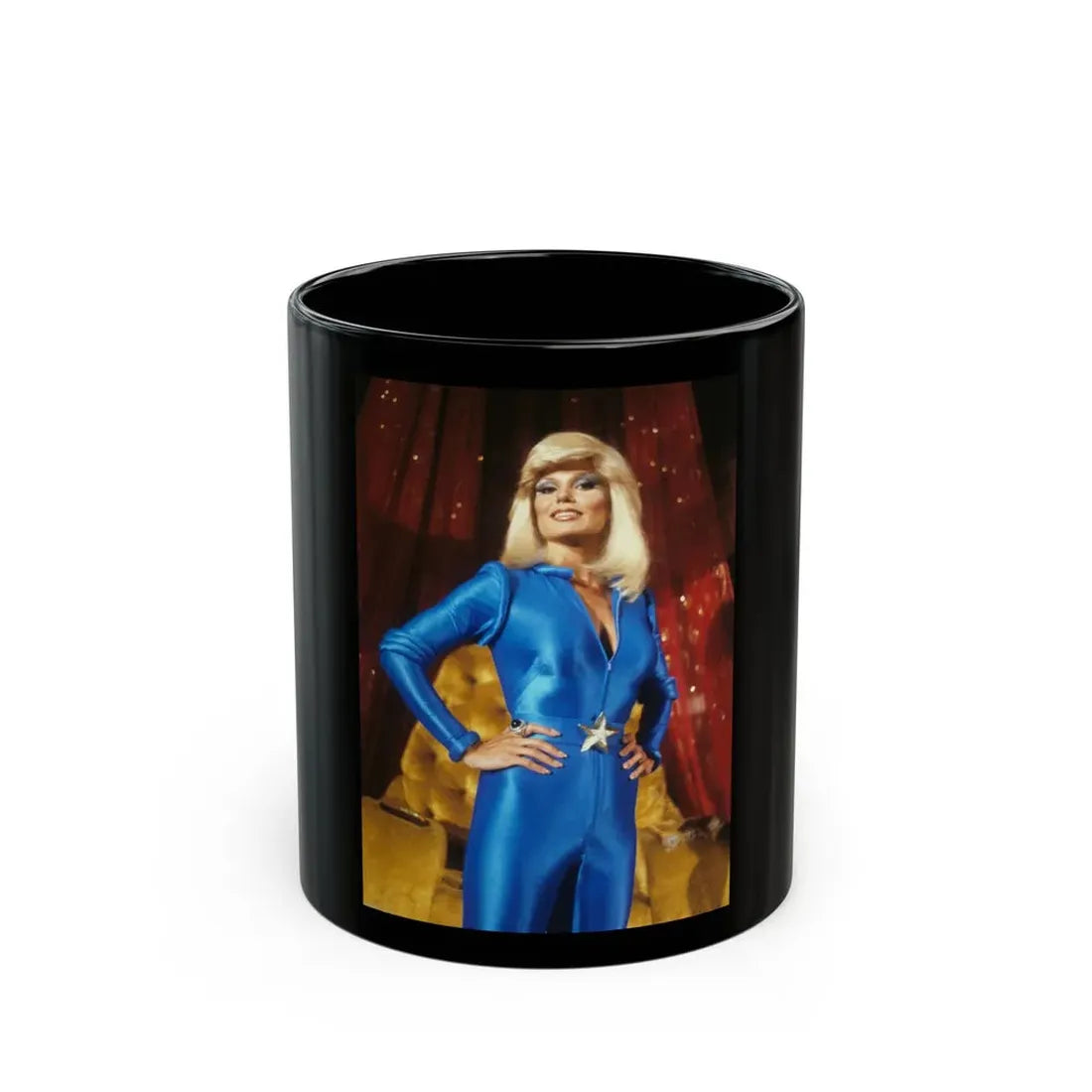 Loni Anderson #54 (Vintage Female Icon) Black Coffee Mug 11oz - Go Mug Yourself