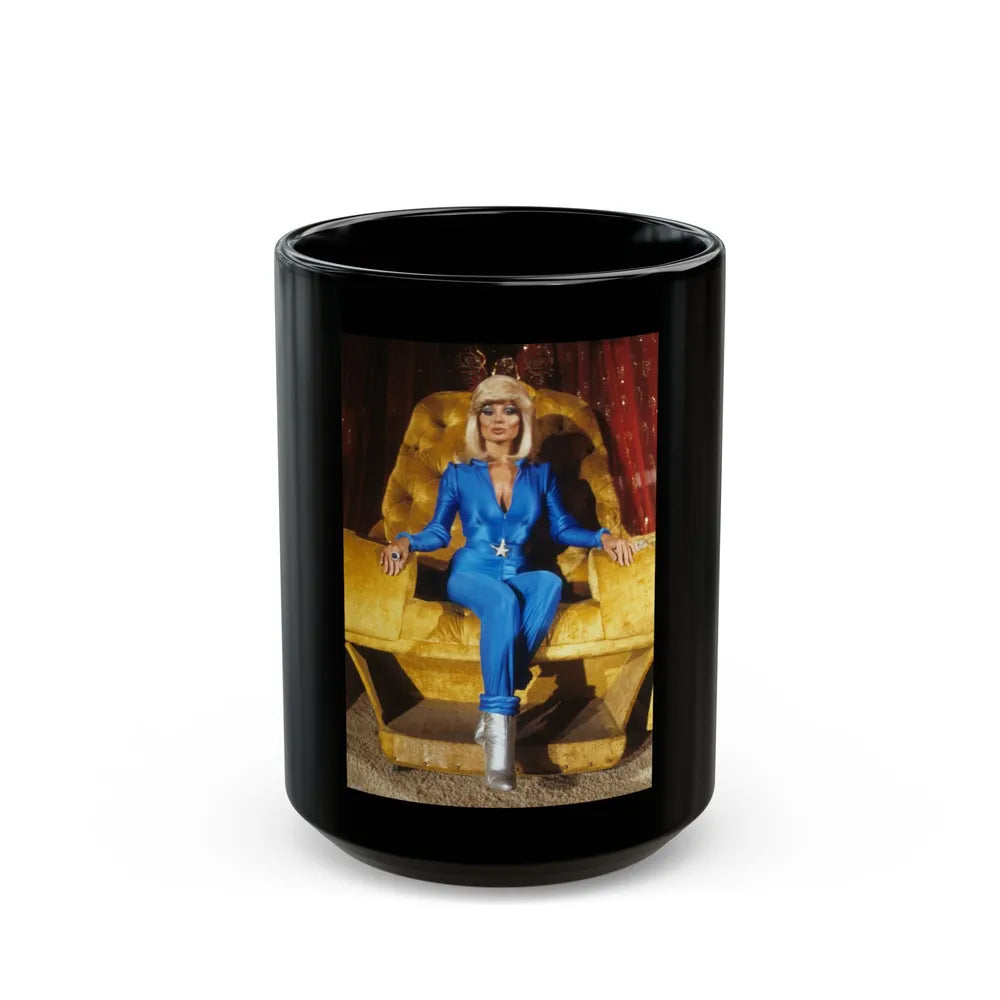 Loni Anderson #56 (Vintage Female Icon) Black Coffee Mug-15oz-Go Mug Yourself