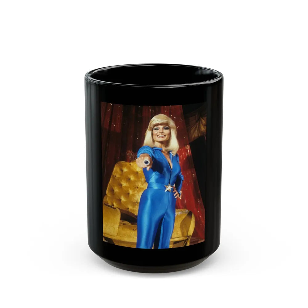 Loni Anderson #57 (Vintage Female Icon) Black Coffee Mug-15oz-Go Mug Yourself