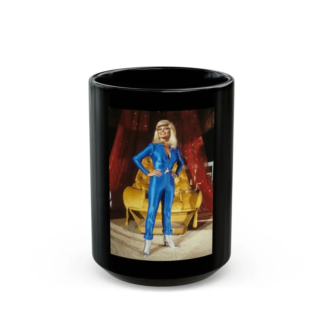 Loni Anderson #58 (Vintage Female Icon) Black Coffee Mug 15oz - Go Mug Yourself