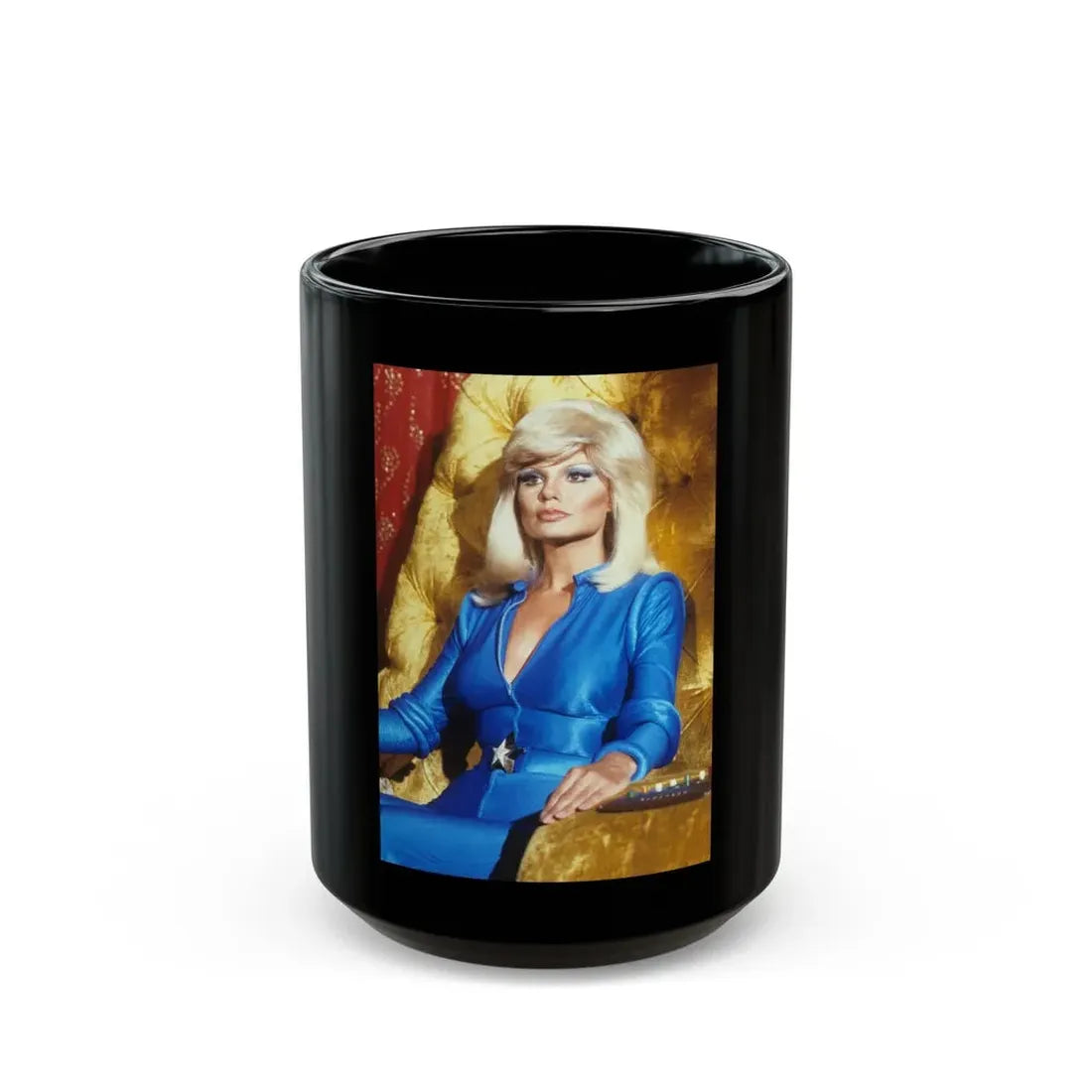 Loni Anderson #65 (Vintage Female Icon) Black Coffee Mug 15oz - Go Mug Yourself