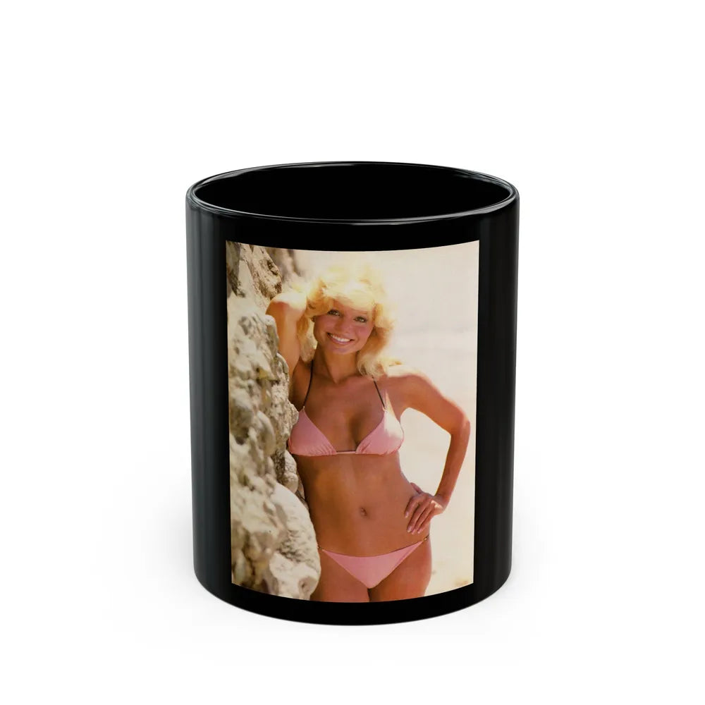 Loni Anderson #66 (Vintage Female Icon) Black Coffee Mug-11oz-Go Mug Yourself