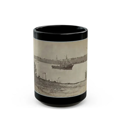 Looking Down James River From Dutch Gap, February 1865 (U.S. Civil War) Black Coffee Mug 15oz - Go Mug Yourself