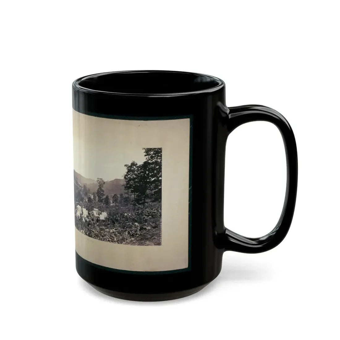 Looking Down The Valley Of Running-Water Creek From Near Whiteside's, Tenn., Nashville & Chattanooga R.R. Bridge On The Left (U.S. Civil War) Black Coffee Mug - Go Mug Yourself