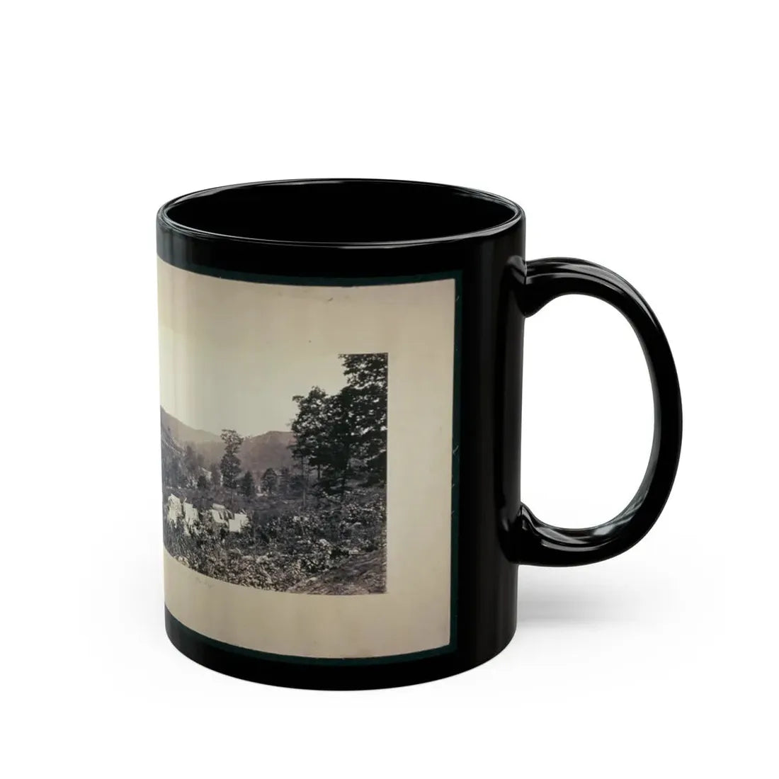Looking Down The Valley Of Running-Water Creek From Near Whiteside's, Tenn., Nashville & Chattanooga R.R. Bridge On The Left (U.S. Civil War) Black Coffee Mug - Go Mug Yourself