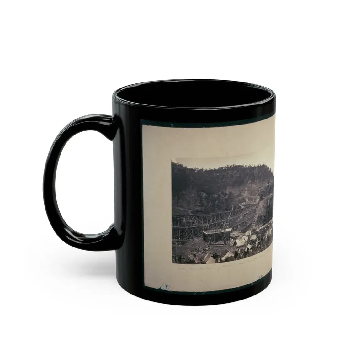 Looking Down The Valley Of Running-Water Creek From Near Whiteside's, Tenn., Nashville & Chattanooga R.R. Bridge On The Left (U.S. Civil War) Black Coffee Mug - Go Mug Yourself
