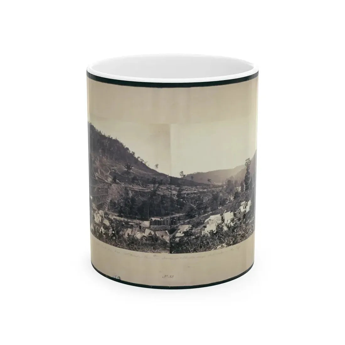 Looking Down The Valley Of Running-Water Creek From Near Whiteside's, Tenn., Nashville & Chattanooga R.R. Bridge On The Left (U.S. Civil War) White Coffee Mug 11oz - Go Mug Yourself