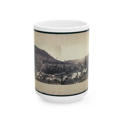 Looking Down The Valley Of Running-Water Creek From Near Whiteside's, Tenn., Nashville & Chattanooga R.R. Bridge On The Left (U.S. Civil War) White Coffee Mug 15oz - Go Mug Yourself