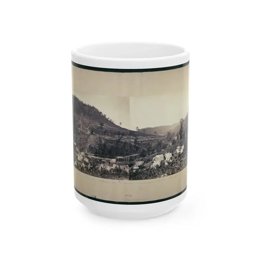 Looking Down The Valley Of Running-Water Creek From Near Whiteside's, Tenn., Nashville & Chattanooga R.R. Bridge On The Left (U.S. Civil War) White Coffee Mug 15oz - Go Mug Yourself