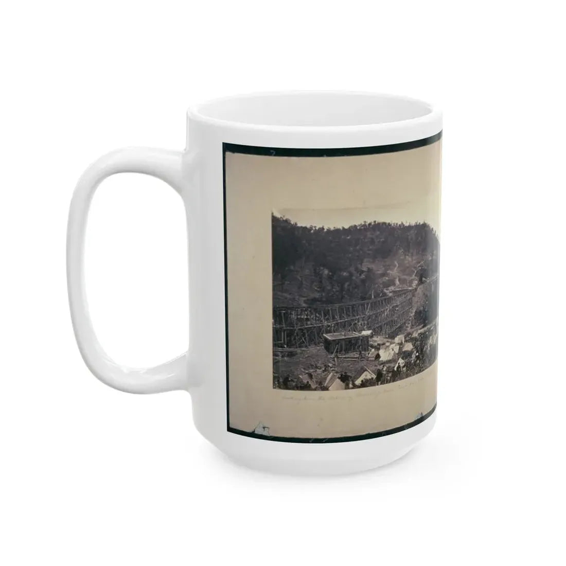 Looking Down The Valley Of Running-Water Creek From Near Whiteside's, Tenn., Nashville & Chattanooga R.R. Bridge On The Left (U.S. Civil War) White Coffee Mug - Go Mug Yourself