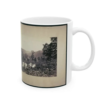 Looking Down The Valley Of Running-Water Creek From Near Whiteside's, Tenn., Nashville & Chattanooga R.R. Bridge On The Left (U.S. Civil War) White Coffee Mug - Go Mug Yourself