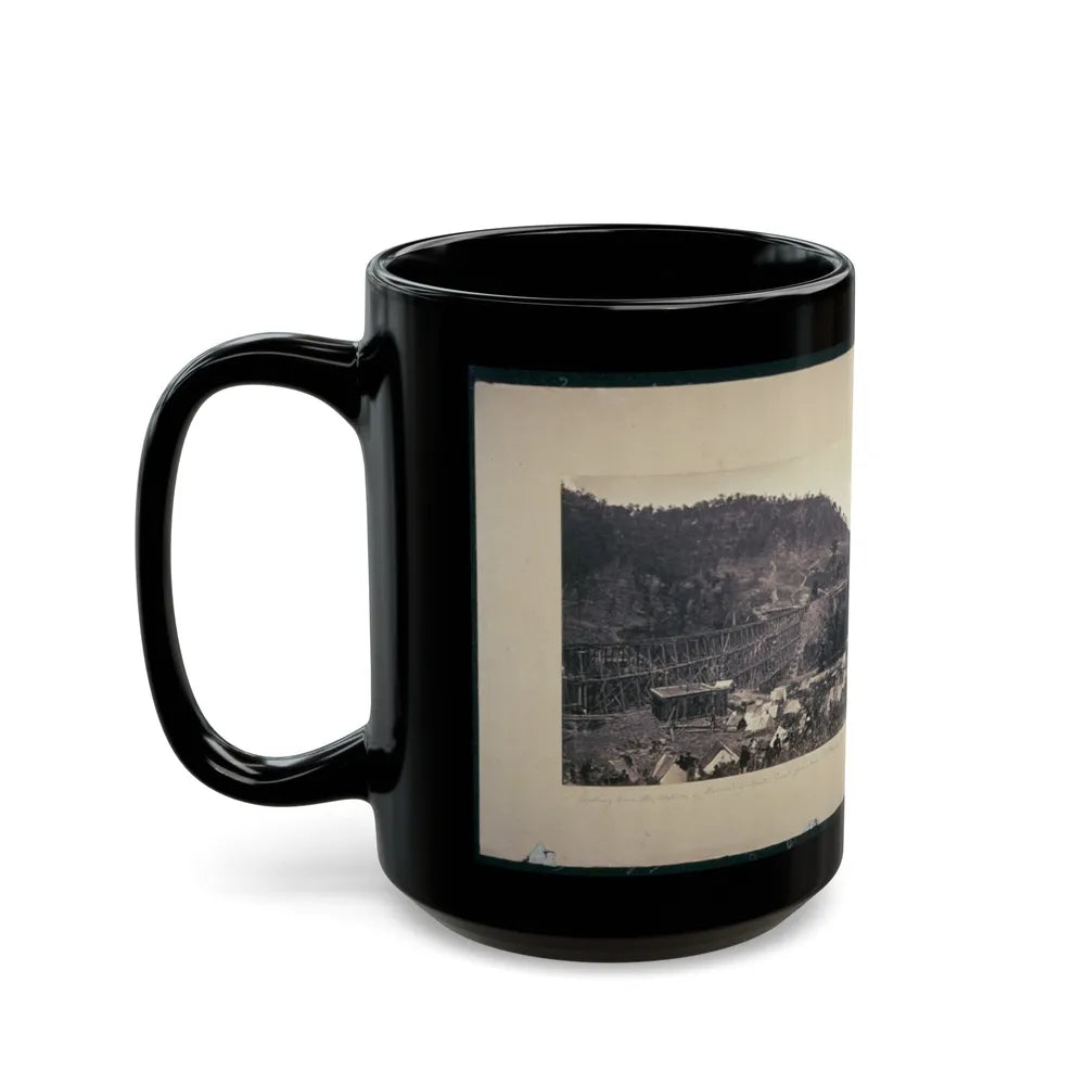 Looking Down The Valley Of Running-Water Creek From Near Whiteside's, Tenn., Nashville & Chattanooga R.R. Bridge On The Left (U.S. Civil War) Black Coffee Mug-Go Mug Yourself