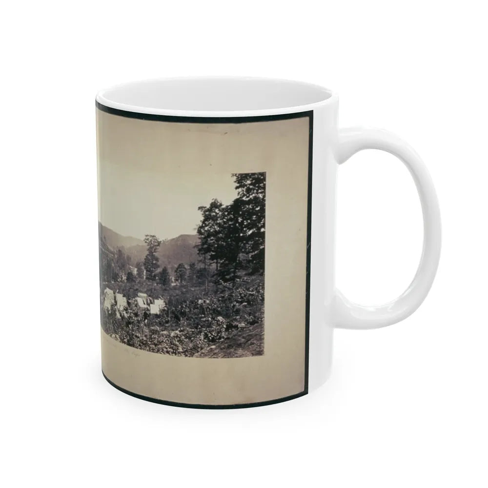 Looking Down The Valley Of Running-Water Creek From Near Whiteside's, Tenn., Nashville & Chattanooga R.R. Bridge On The Left (U.S. Civil War) White Coffee Mug-Go Mug Yourself