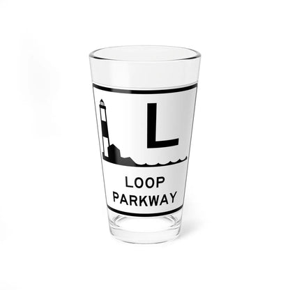 Loop Pkwy Shield (New York) (Road Sign) Pint Glass 16oz 16oz - Go Mug Yourself