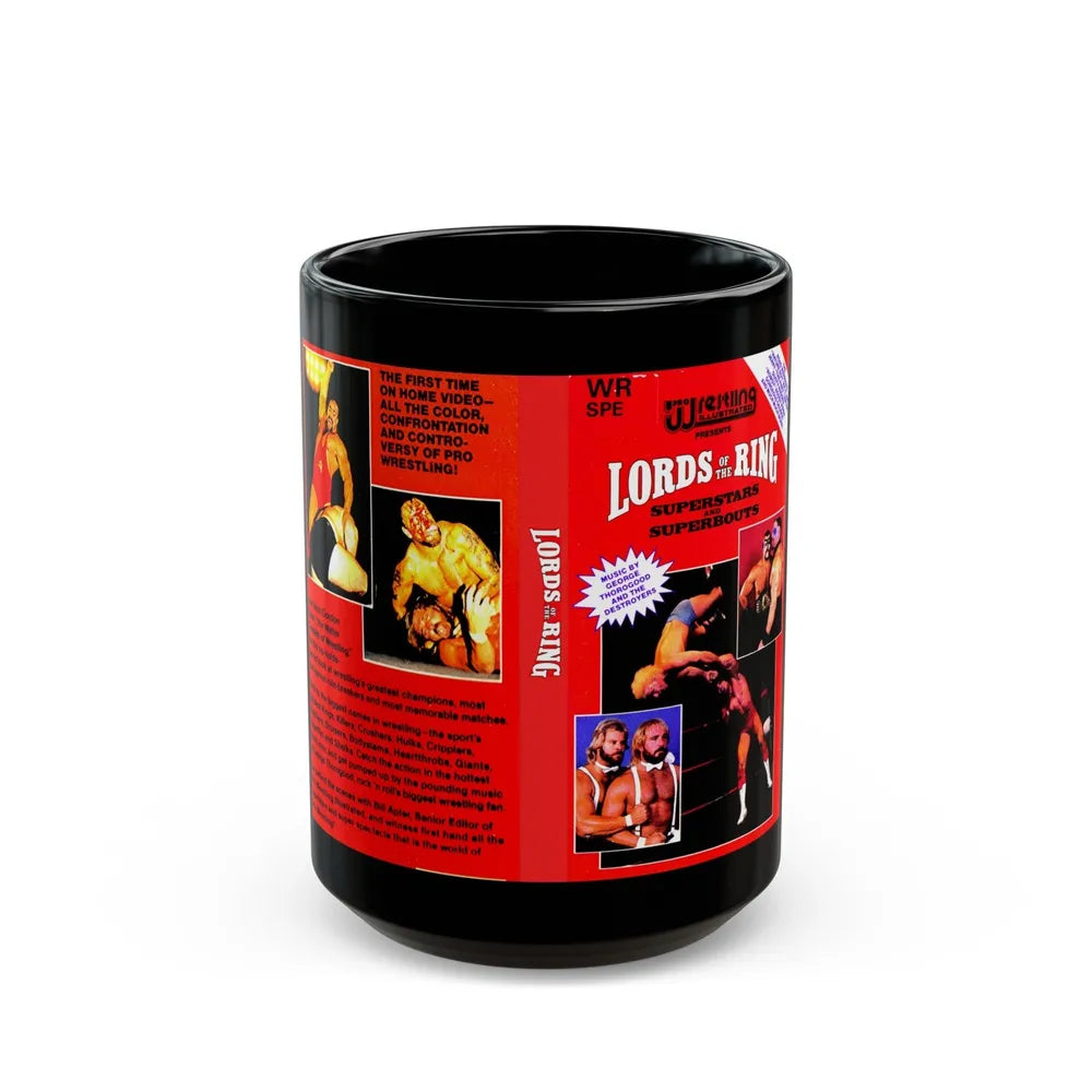 LORDS OF THE RING SUPERSTARS AND SUPERBOUTS (VHS COVER) - Black Coffee Mug-15oz-Go Mug Yourself