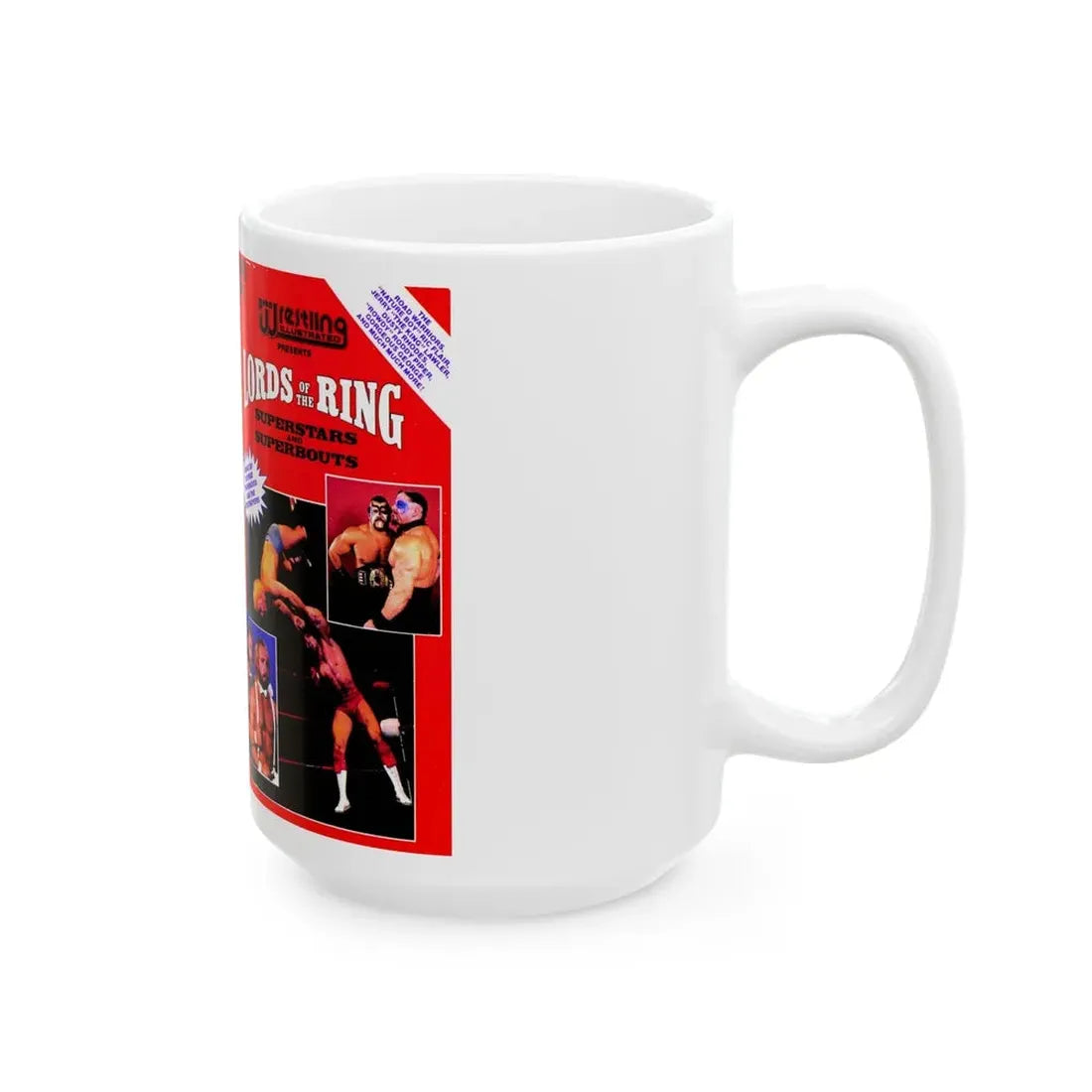 LORDS OF THE RING SUPERSTARS AND SUPERBOUTS (VHS COVER) - White Coffee Mug - Go Mug Yourself