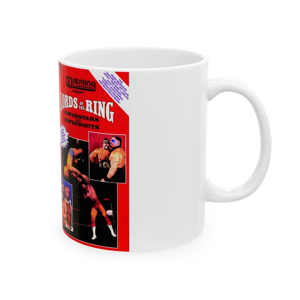 LORDS OF THE RING SUPERSTARS AND SUPERBOUTS (VHS COVER) - White Coffee Mug-Go Mug Yourself