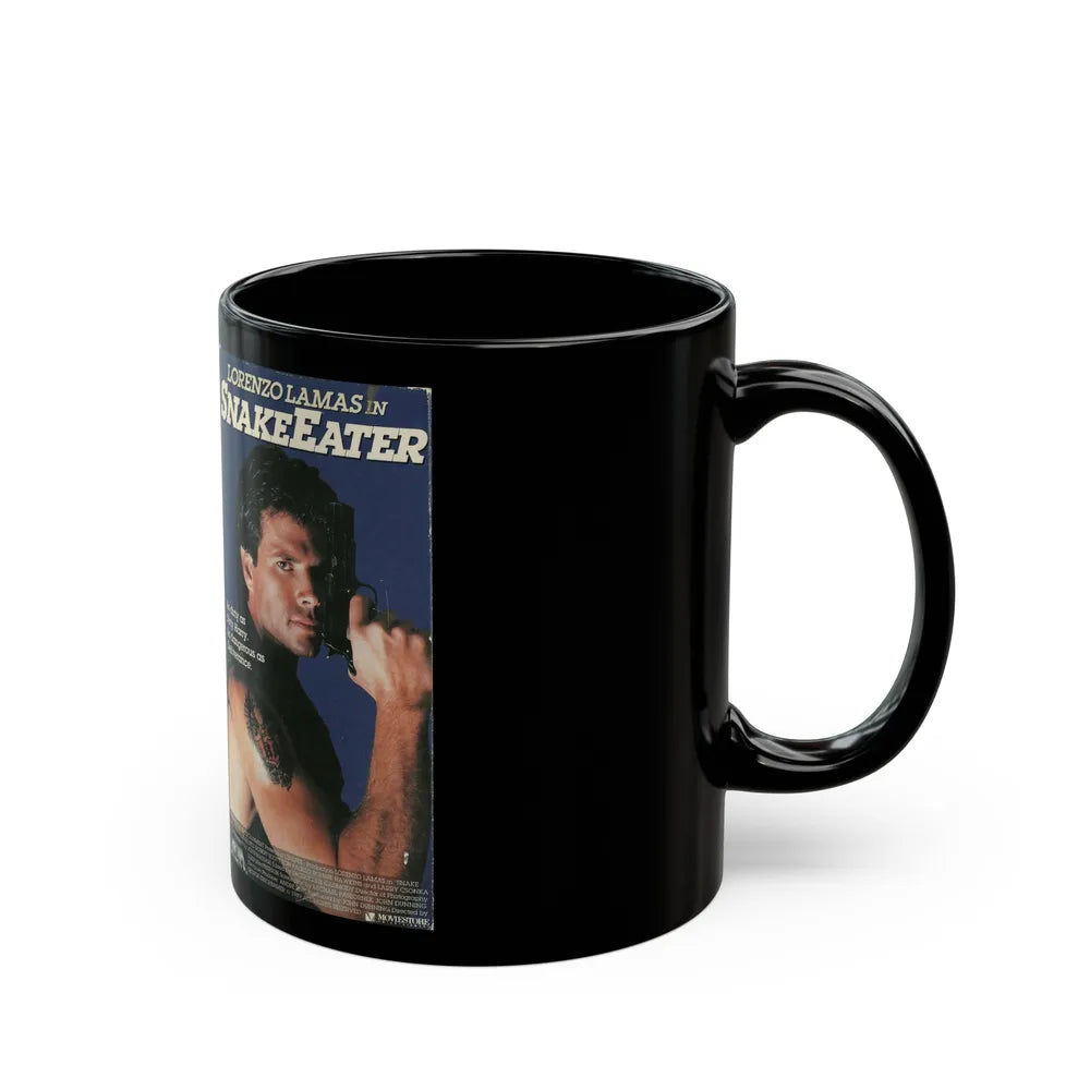 LORENZO LAMAS IN SNAKE EATER (VHS COVER) - Black Coffee Mug-Go Mug Yourself