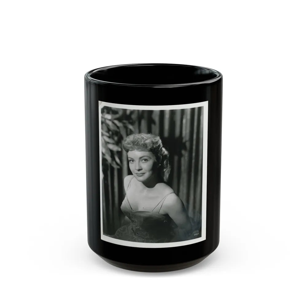 Lori Nelson #01 (Vintage Female Icon) Black Coffee Mug-15oz-Go Mug Yourself
