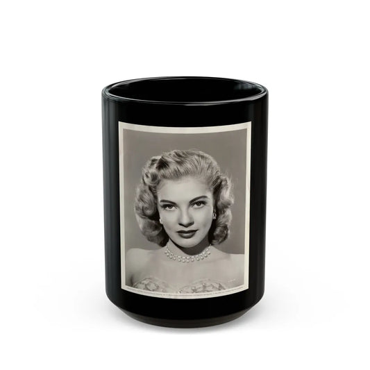 Lori Nelson #02 - 8.25x10 Head & Shoulder B&W Glamour Portrait Vintage Photo from 1-11-1952 1 (Vintage Female Icon) Black Coffee Mug-15oz-Go Mug Yourself