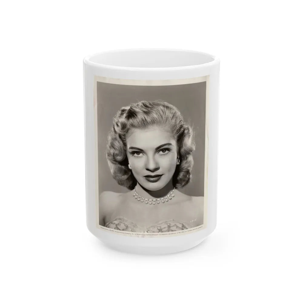 Lori Nelson #02 - 8.25x10 Head & Shoulder B&W Glamour Portrait Vintage Photo from 1-11-1952 1 (Vintage Female Icon) White Coffee Mug-15oz-Go Mug Yourself