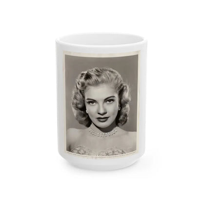 Lori Nelson #02 - 8.25x10 Head & Shoulder B&W Glamour Portrait Vintage Photo from 1-11-1952 1 (Vintage Female Icon) White Coffee Mug-15oz-Go Mug Yourself