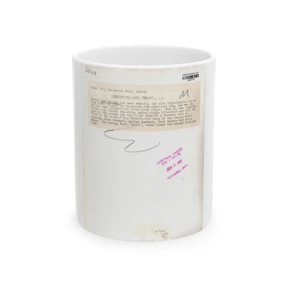 Lori Nelson #02 - 8.25x10 Head & Shoulder B&W Glamour Portrait Vintage Photo from 1-11-1952 2 (Vintage Female Icon) White Coffee Mug-11oz-Go Mug Yourself