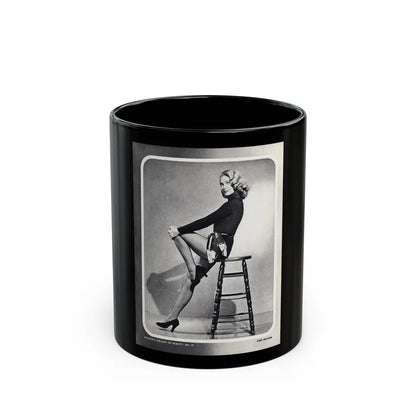 Lori Nelson #04 - Vintage B&W Full Body Leggy Cheesecake Pin-Up Photo (Vintage Female Icon) Black Coffee Mug-11oz-Go Mug Yourself