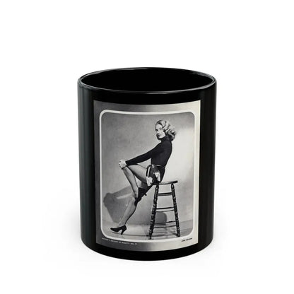 Lori Nelson #04 - Vintage B&W Full Body Leggy Cheesecake Pin-Up Photo (Vintage Female Icon) Black Coffee Mug 11oz - Go Mug Yourself