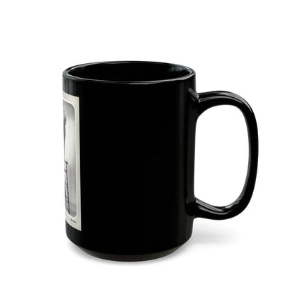 Lori Nelson #04 - Vintage B&W Full Body Leggy Cheesecake Pin-Up Photo (Vintage Female Icon) Black Coffee Mug - Go Mug Yourself