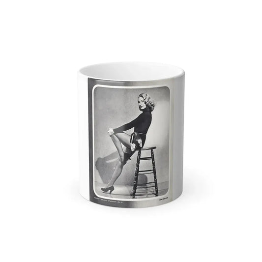 Lori Nelson #04 - Vintage B&W Full Body Leggy Cheesecake Pin-Up Photo (Vintage Female Icon) Color Changing Mug 11oz 11oz - Go Mug Yourself