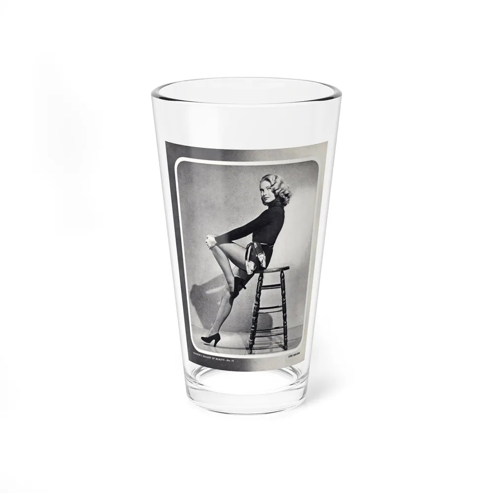 Lori Nelson #04 - Vintage B&W Full Body Leggy Cheesecake Pin-Up Photo (Vintage Female Icon) Pint Glass 16oz 16oz - Go Mug Yourself
